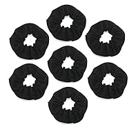 Vista 1 de Algodón Scrunchie Set, conjunto de 10 algodón suave Scrunchies, Completamente negro