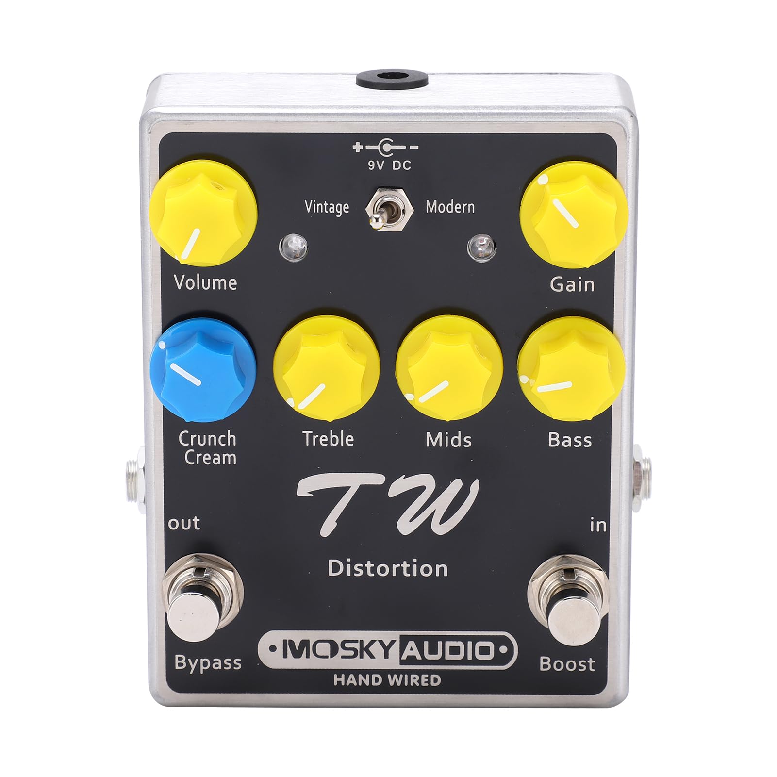 Pedale Effetto per Chitarra Distorsione Ad Alto Guadagno True Bypass per Musicisti Black Metal Regolabile 1 X