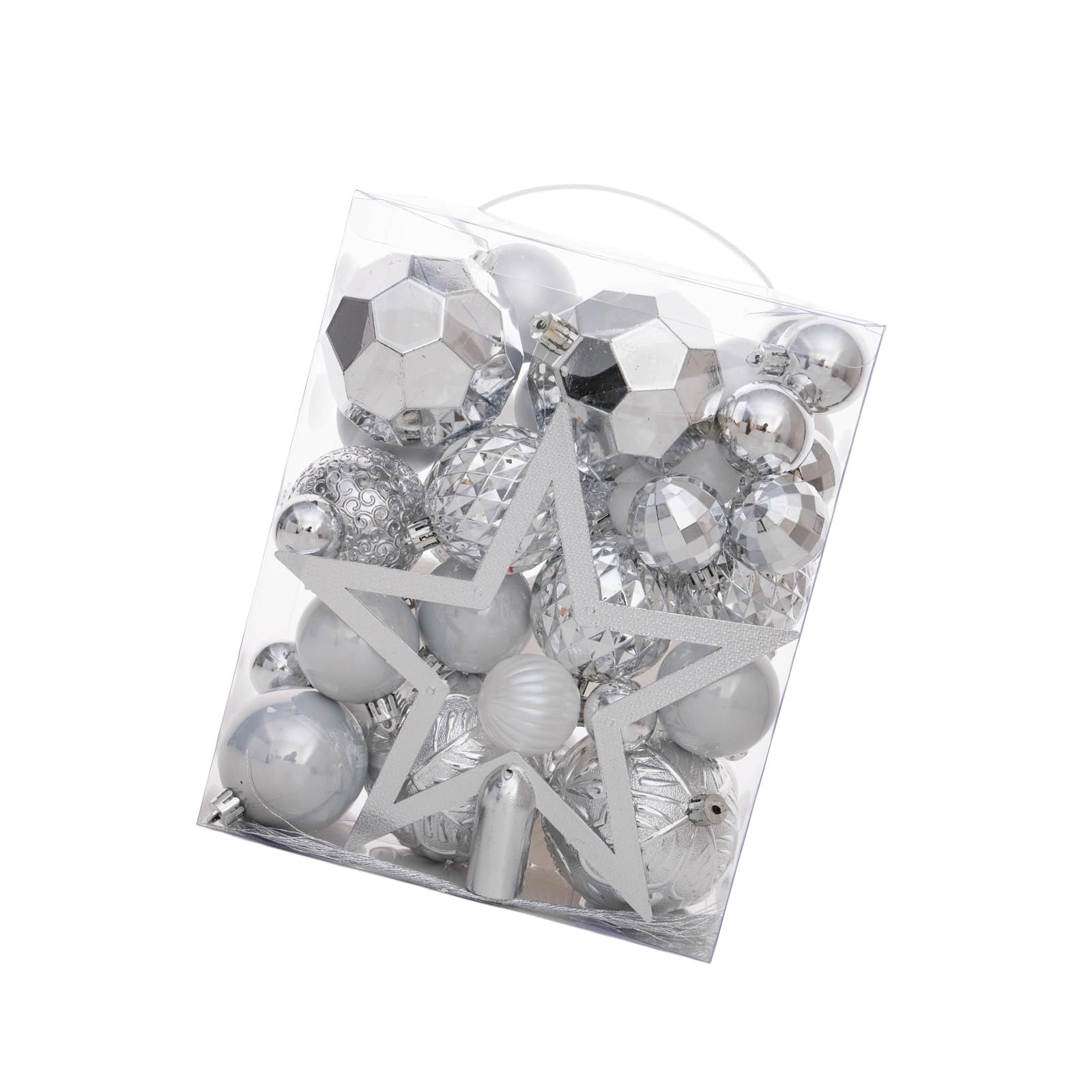KAQNTUD User-friendly Efficient Christmas Decoration Assortment with Shatterproof Tree Toppers Star for Home Decoration Shatterproof Christmas Bauble Interior Decoration