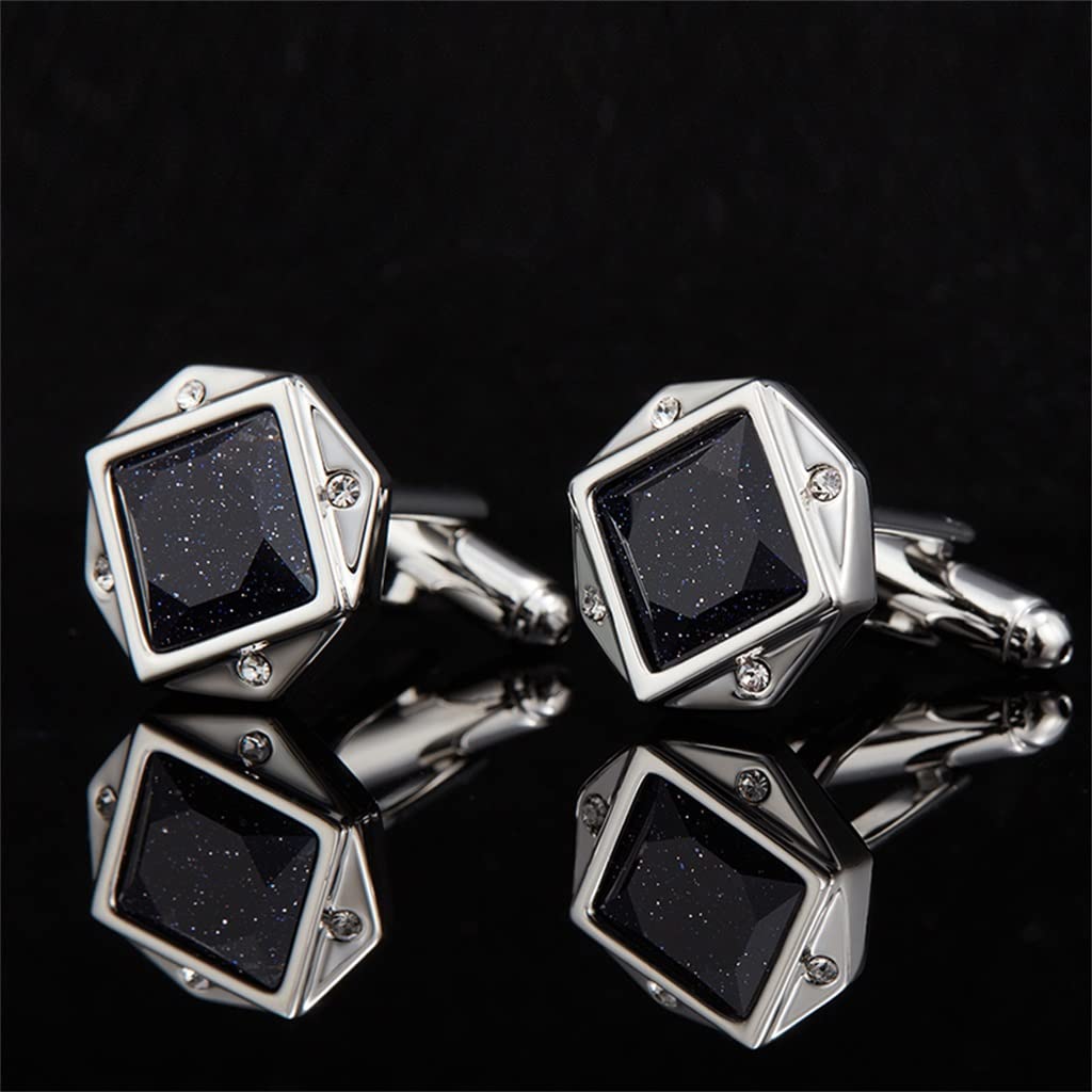 4 Stück Herren Krawattennadel Manschettenknöpfe Set Hemdknopf Manschettennägel Manschettennägel Geschäft Krawattennadel Geschenke (Color : A, Size : Approximately 1.7 * 1.7cm)