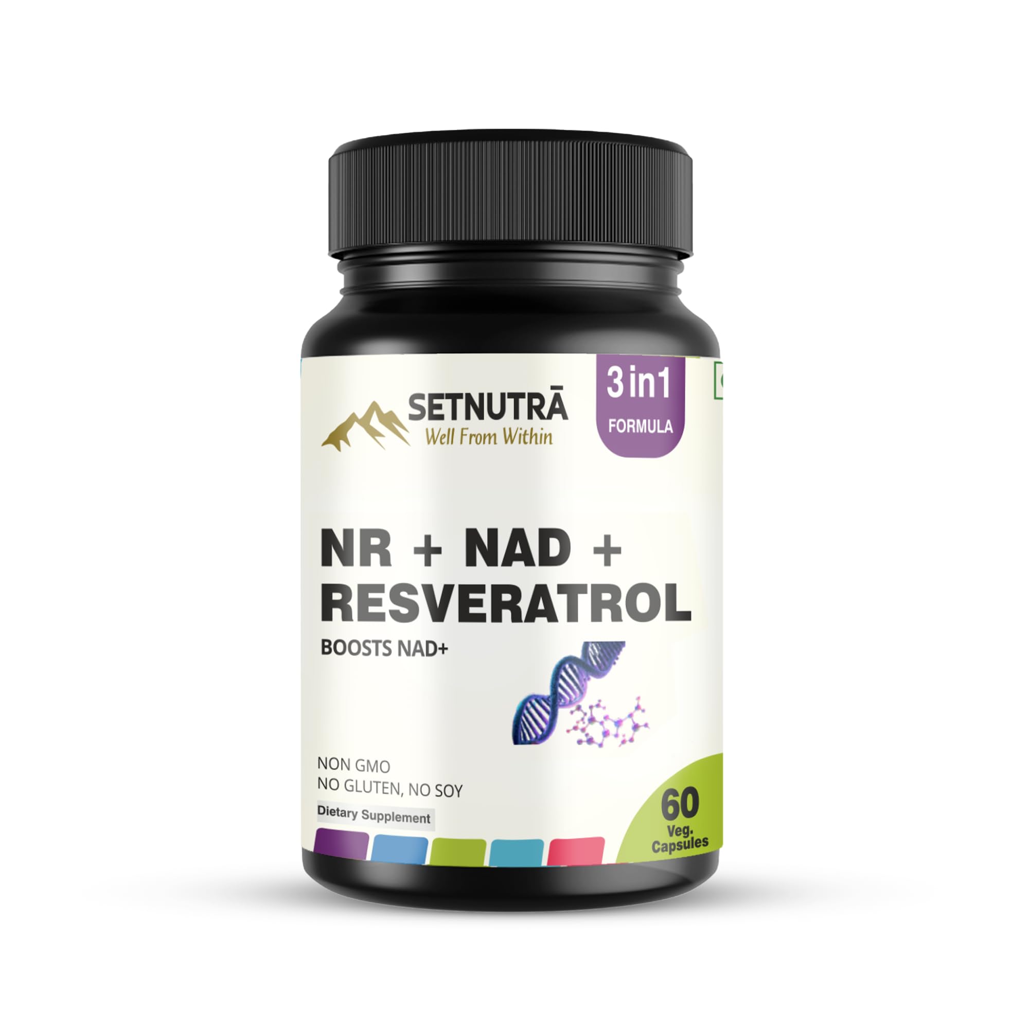 NR + NAD + Resveratrol Supplement, 60 Caps