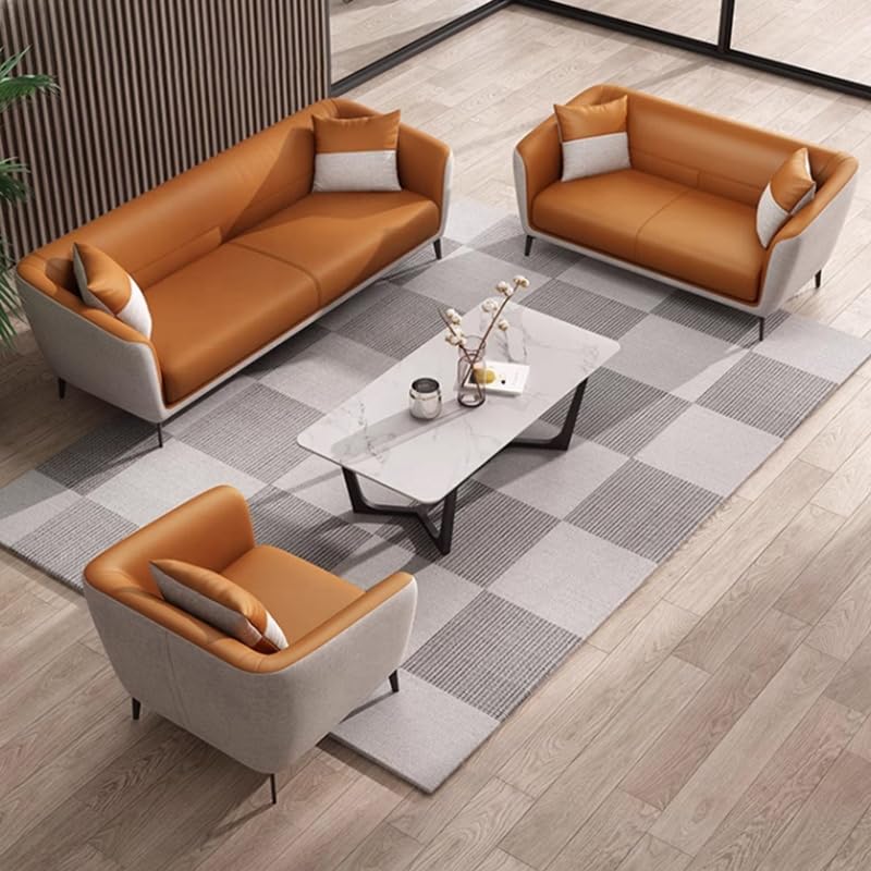 Poppins HOME Modern Sofa Set for Living Room, Tan and Grey (3seater+1)