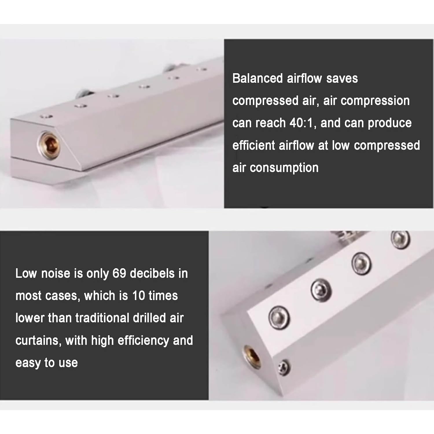 Soffiatore industriale a lama d'aria - Lama di soffiaggio della polvere in alluminio per la rimozione di polvere e acqua nelle linee di produzione, compatibile con compressori d'aria per
