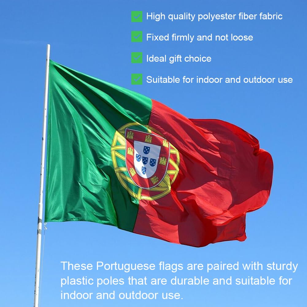 Portugiesische Nationalflagge Aus Wetterfestem Stoff, 90x150 Cm – Perfekt Für Balkon, Garten Oder Feste