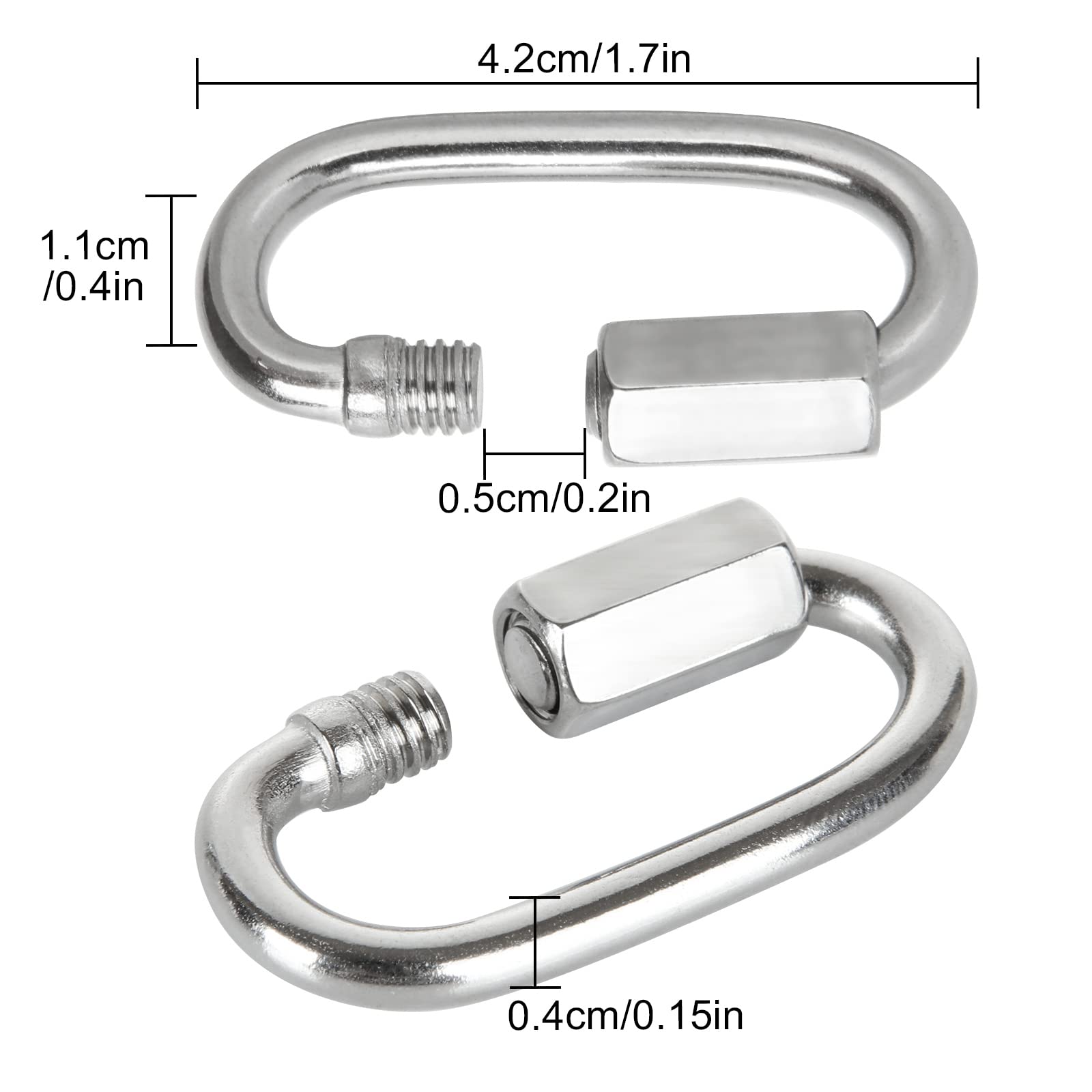 SENENQU 16 moschettoni in acciaio inox M5 con chiusura a | FindTheDeal