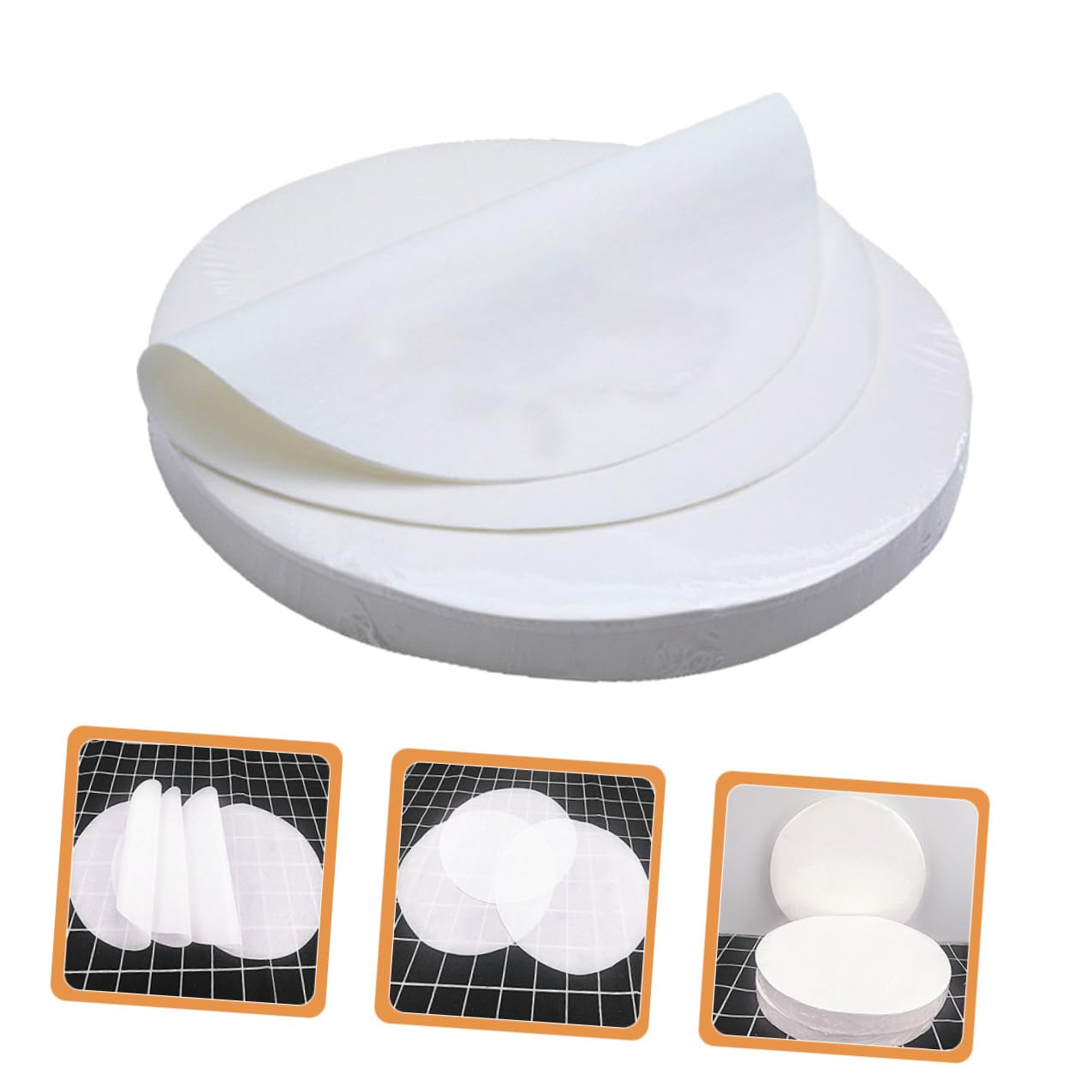 ULTECHNOVO Papier Sulfurisé Rond 20 CM 500 Feuilles Imperméables Absorption d'Huile pour Cuisson Four et Grillades Usage Professionnel et Domestique