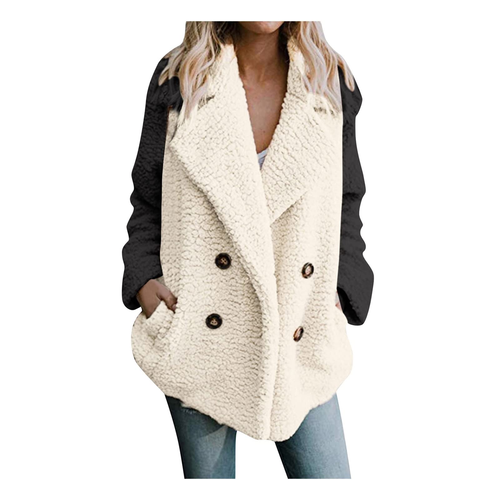 Cotton Jacket Women Button Lambswool 