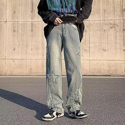 Women's Fairycore Emo Denim Pants Star Patchwork Alternative Clothing Acubi Jogger Indie Sweatpants2