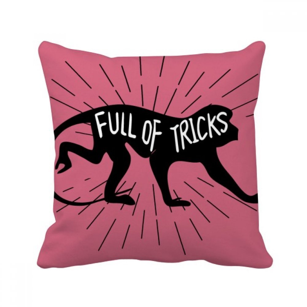 Coussin singe noir 40x40 cm DIYthinker avec insert oreiller de canapé naturel carré