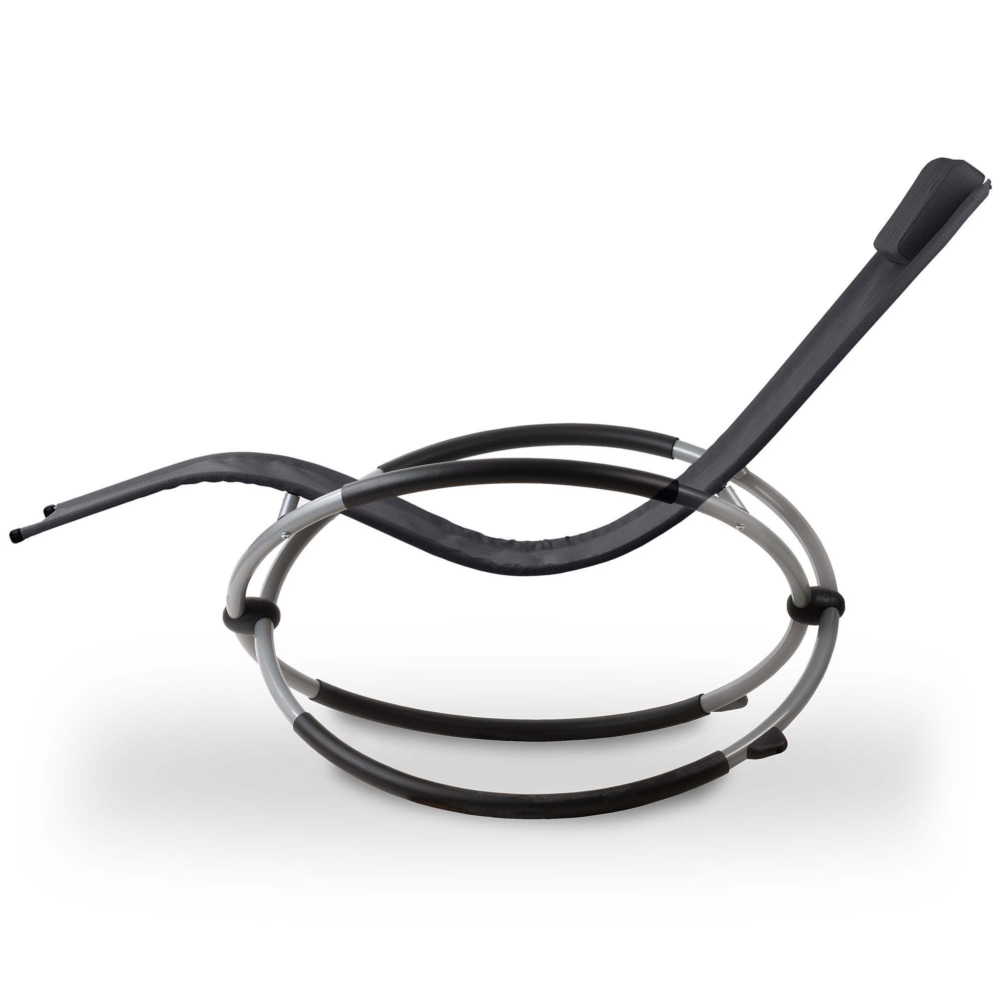 CampFeuer Chaise Longue Relax | Anthracite | Bain de Soleil Pliable, Fauteuil de Jardin | Chaise Pliante, Fauteuil à Bascule, Chaise Longue extérieure, transat Balcon et terrasse