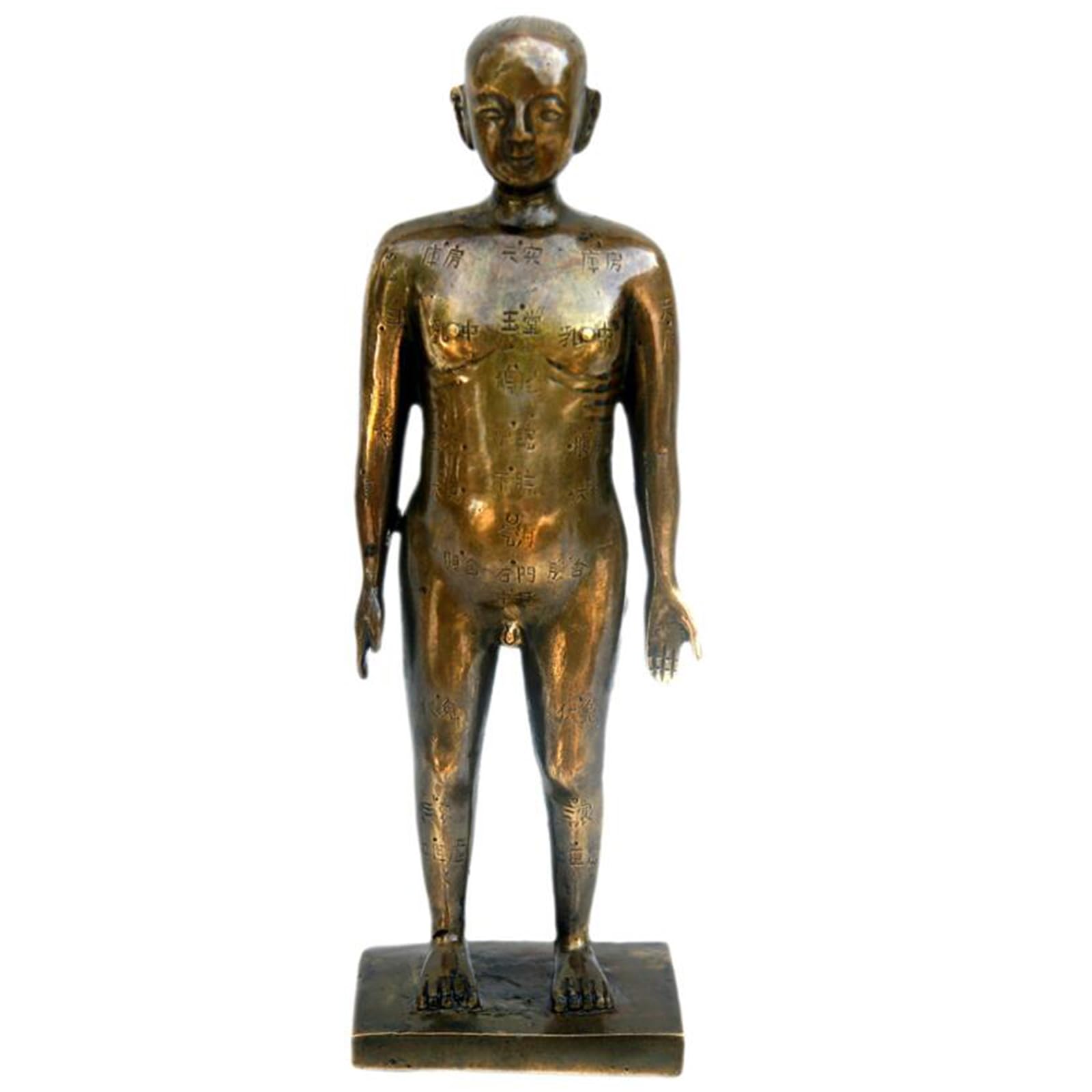Menschliche Akupunktur Modell Reines Kupfer Alte Chinesische Medizin Akupunktur Bronze Männliche Ornamente Meridian Akupunktur Punkt Mannequin,Bronze,23cm