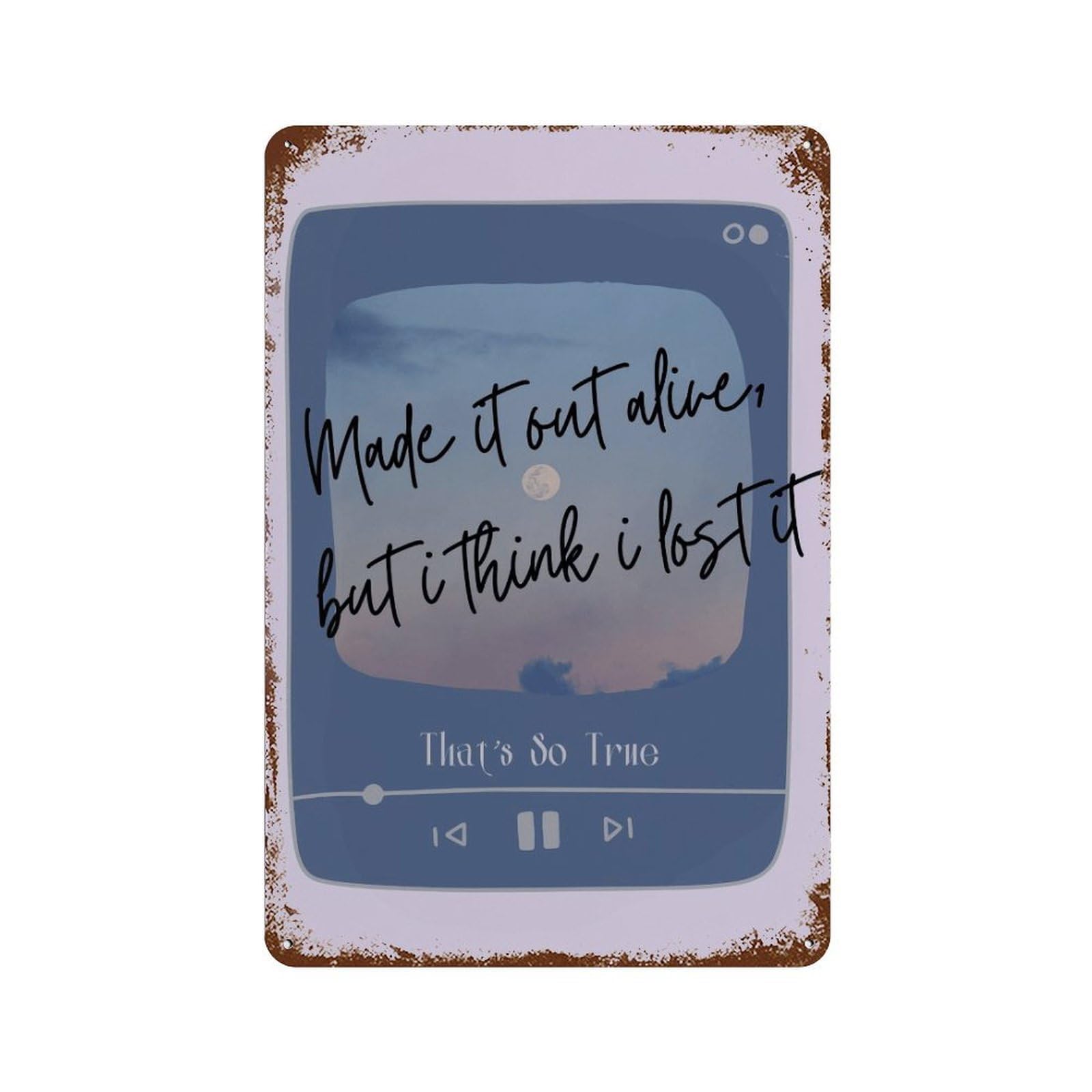 xiaoxiaoshen That’s So True Lyrics, Gracie Abrams Poster, Minimalist Music Quote Fan Gifts Wall Decor Art Metal Tin Poster Modern Home Decor Art Home Bar Shop Decorations Vintage Sign 30x20cm