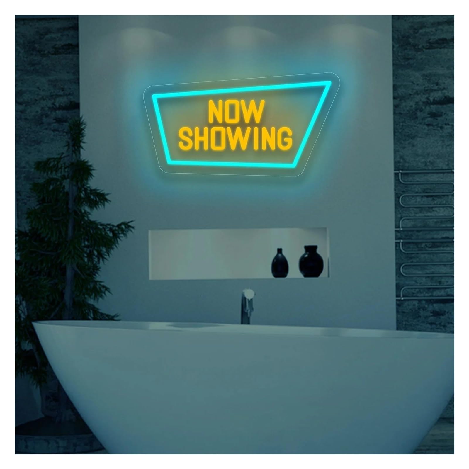Decoración Lámparas Letrero De Neón Now Showing Con Luz LED Regulable Para Cine, Sala De Video, Cine En Casa, Fiestas, Decoración De Pared, 40.6cmx21.5cm