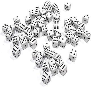 200Pcs 8mm White Dice with Black Dots 6 Sided Dice Games Dice for Activity,Teaching Math,Playing Games,Party Favors,Toy Gifts