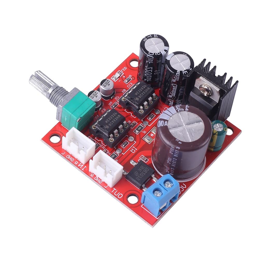 DONGKER Scheda Preamplificatore NE5532 A Doppio Canale, AC 5V-16V/DC 6V-24V Modulo Preamplificatore Dual OP AMP Alimentatore Singolo Con Potenziometro