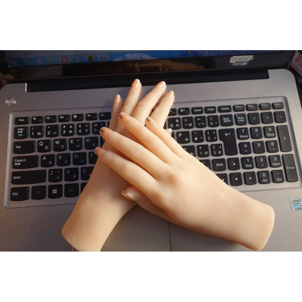 Piedi o mani in silicone, mano realistica in silicone, modello a mano in silicone, 1 paio di mani finte femminili a grandezza naturale in silicone morbido flessibile per anello braccialetto e Gl