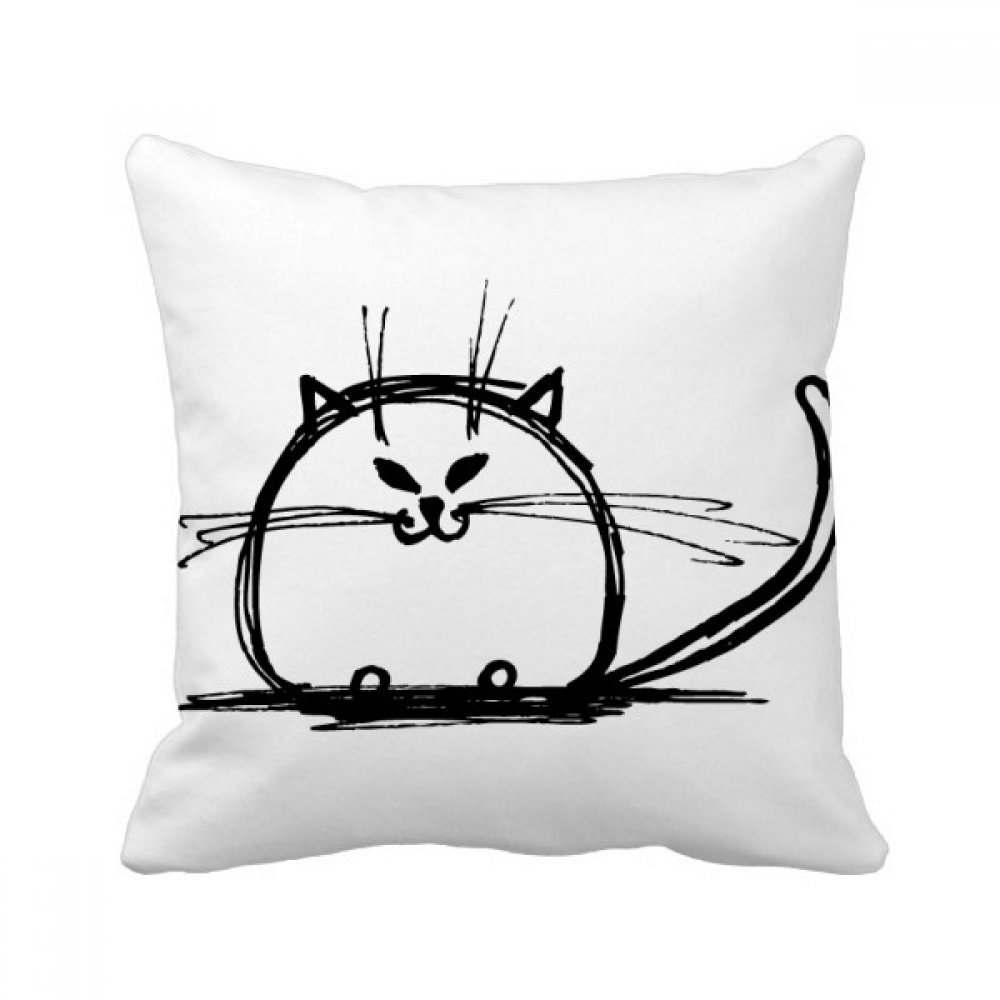 Coussin carré Lazy Cat 40x40cm avec insert moelleux pour un soutien du dos