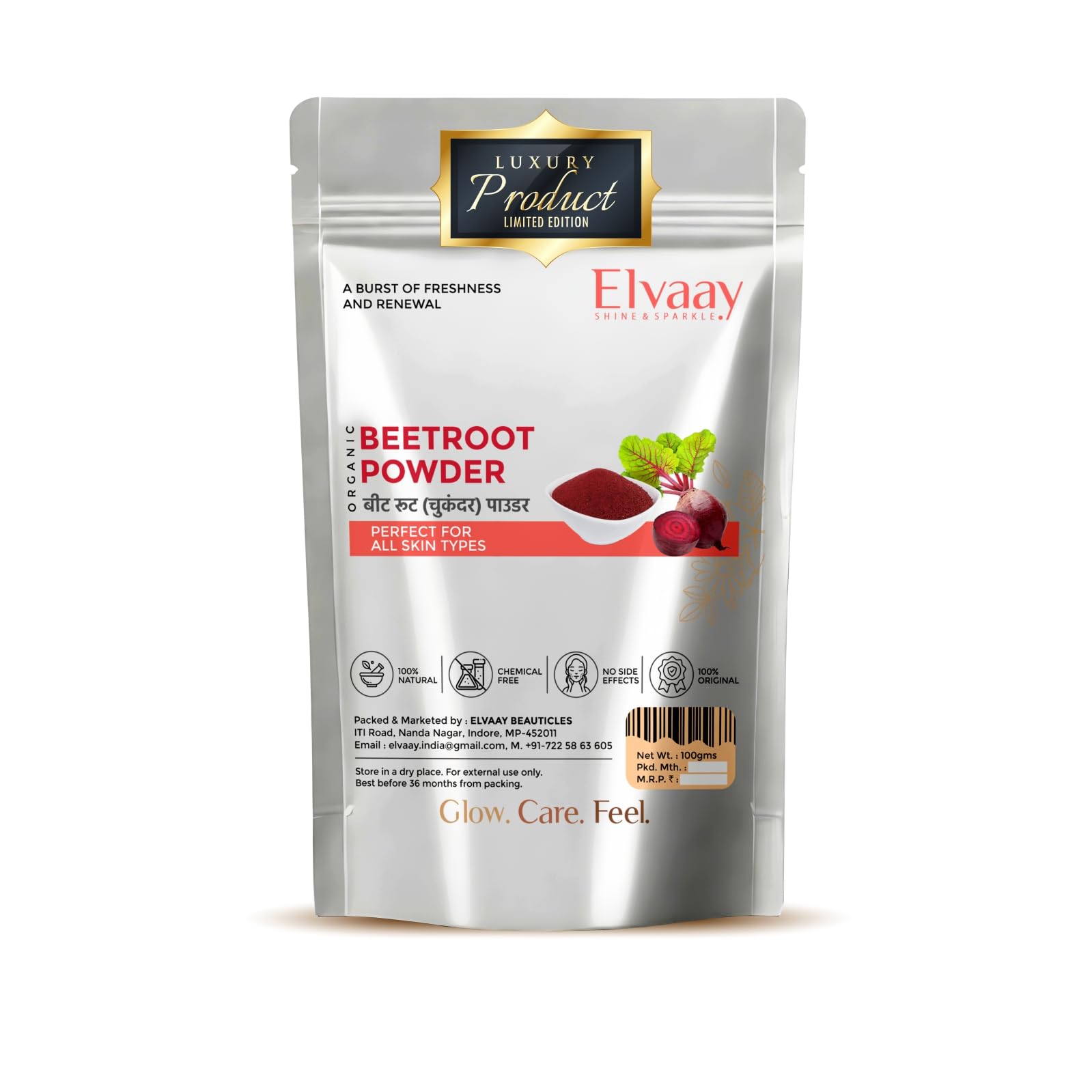 Pure Beetroot Powder, De-Tan Serum Effective on Skin Disorders, Body Exfoliating Scrub, 100g-image-15