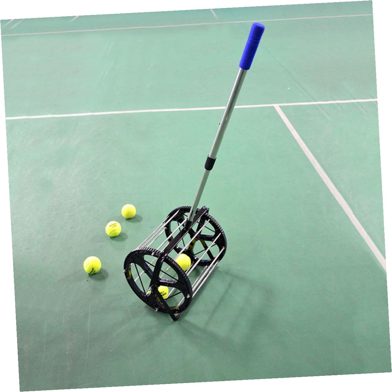 Tennisball Aufheber mit Verstellbarer Höhe, Fassungsvermögen 55 Bälle