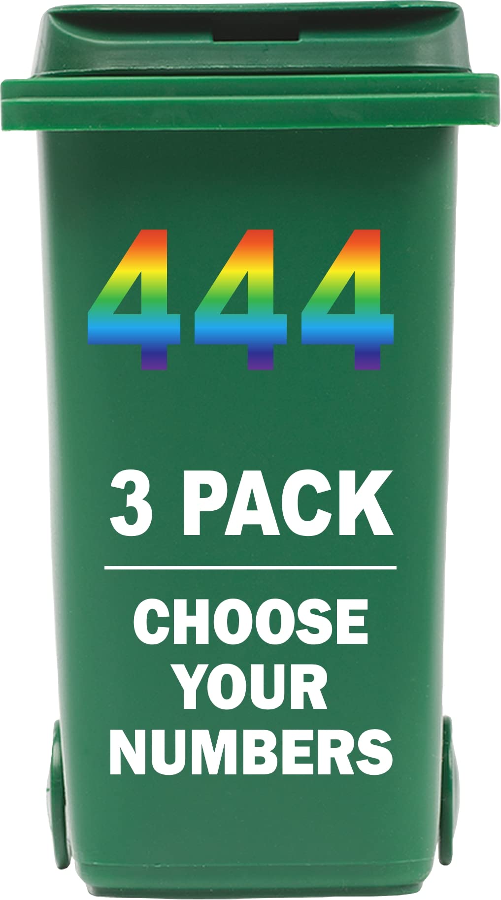 3 x Multicolour Bin Numbers for Wheelie Bins, 0-9, Dustbin Stickers, Easy Application 17.5cm Stick On Number Stickers - Weatherproof Self Adhesive Vinyl (4)