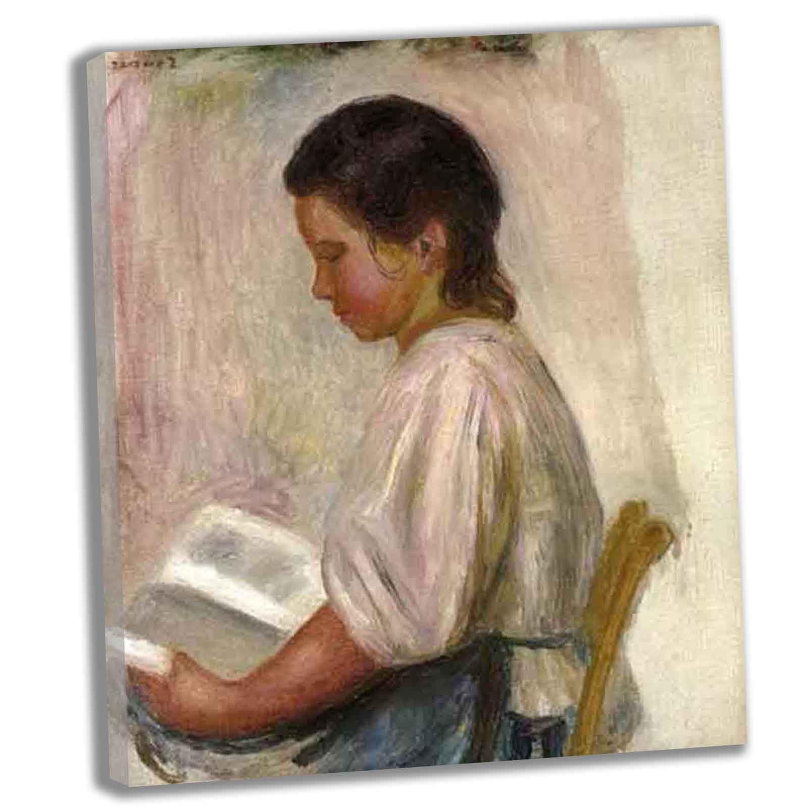 Lasite Pierre-Auguste Renoir<Jeune fille lisant>Impressions Sur Toile D'art Mural Salon de Chambre à Coucher Tendue et Encadrée Decoration à La Maison Tableaux(Encadrée,(75x90cm30x35inch