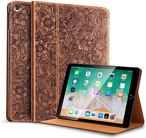 Étui en cuir véritable iPad 10,2 pouces pour travailler et lire partout