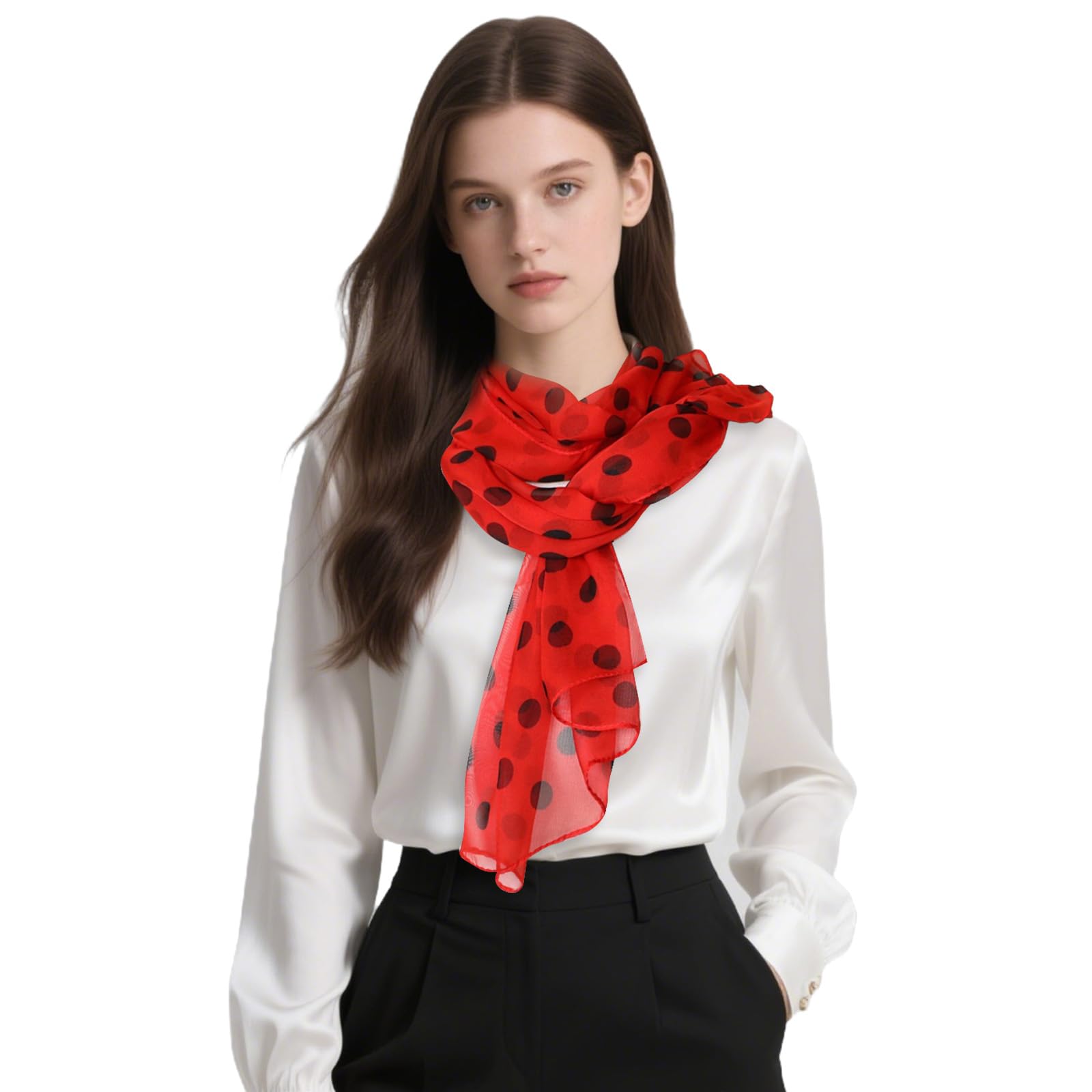 FAIRYGATE Pañuelos para el cuello para mujer de gasa, bufanda de seda ligera, bufandas de verano modernas y elegantes para mujeres 63 x 20 Inch