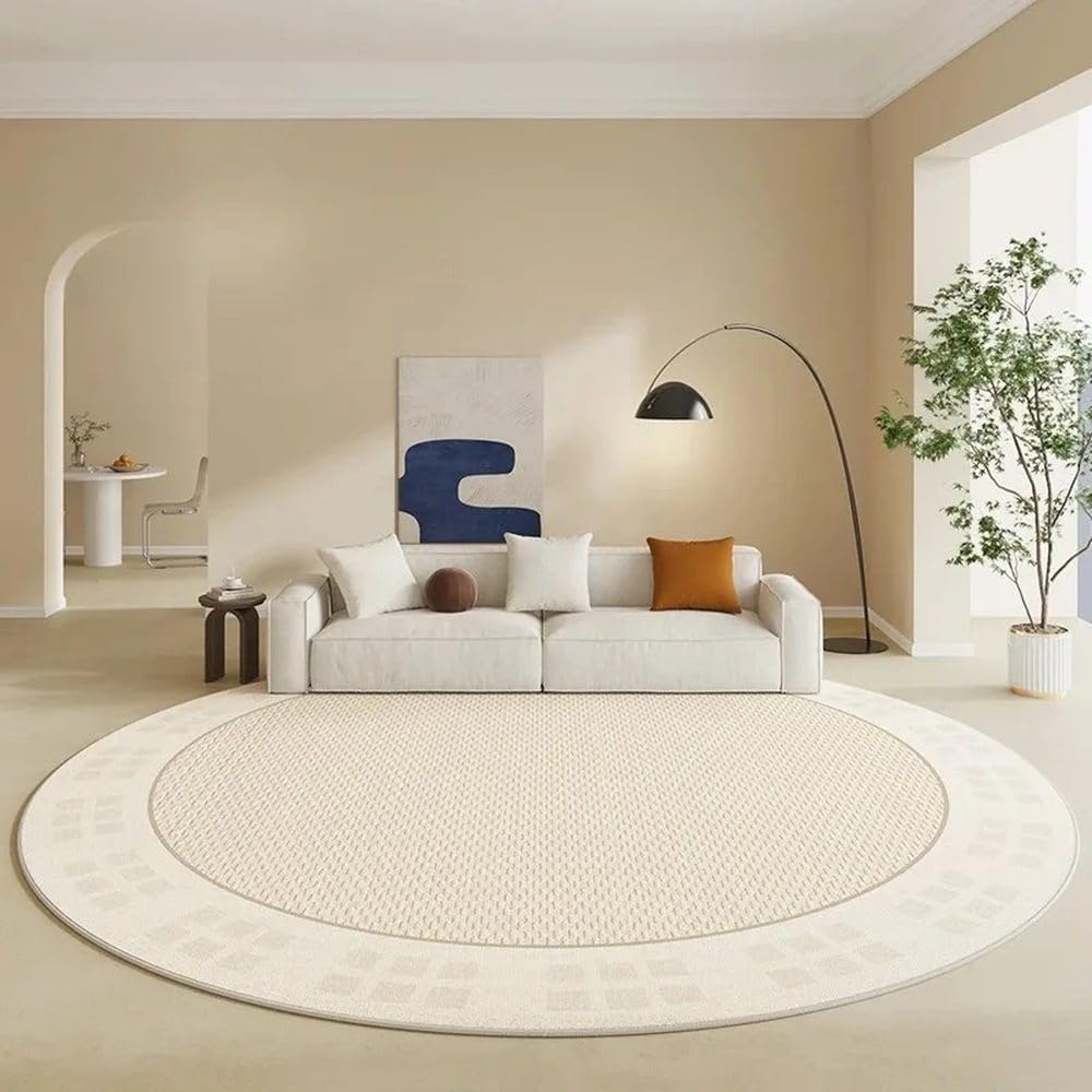 Tapis de salon crème pour table basse et chambre cosy