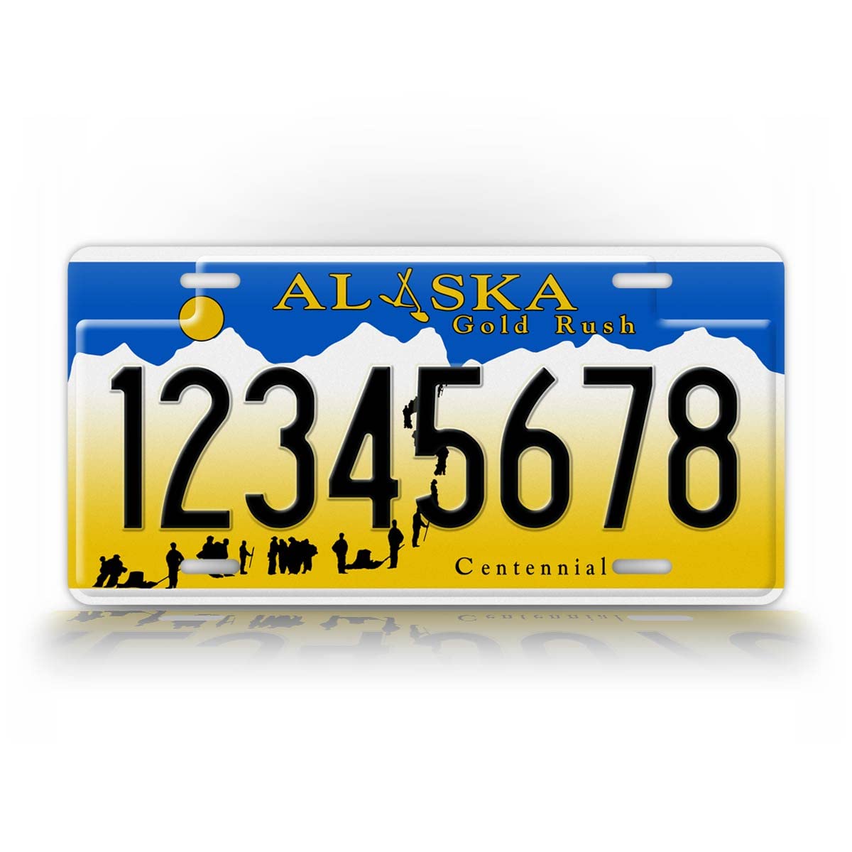 Personalized Alaska Gold Rush License Plate Any Text Custom AK Metal Auto Tag