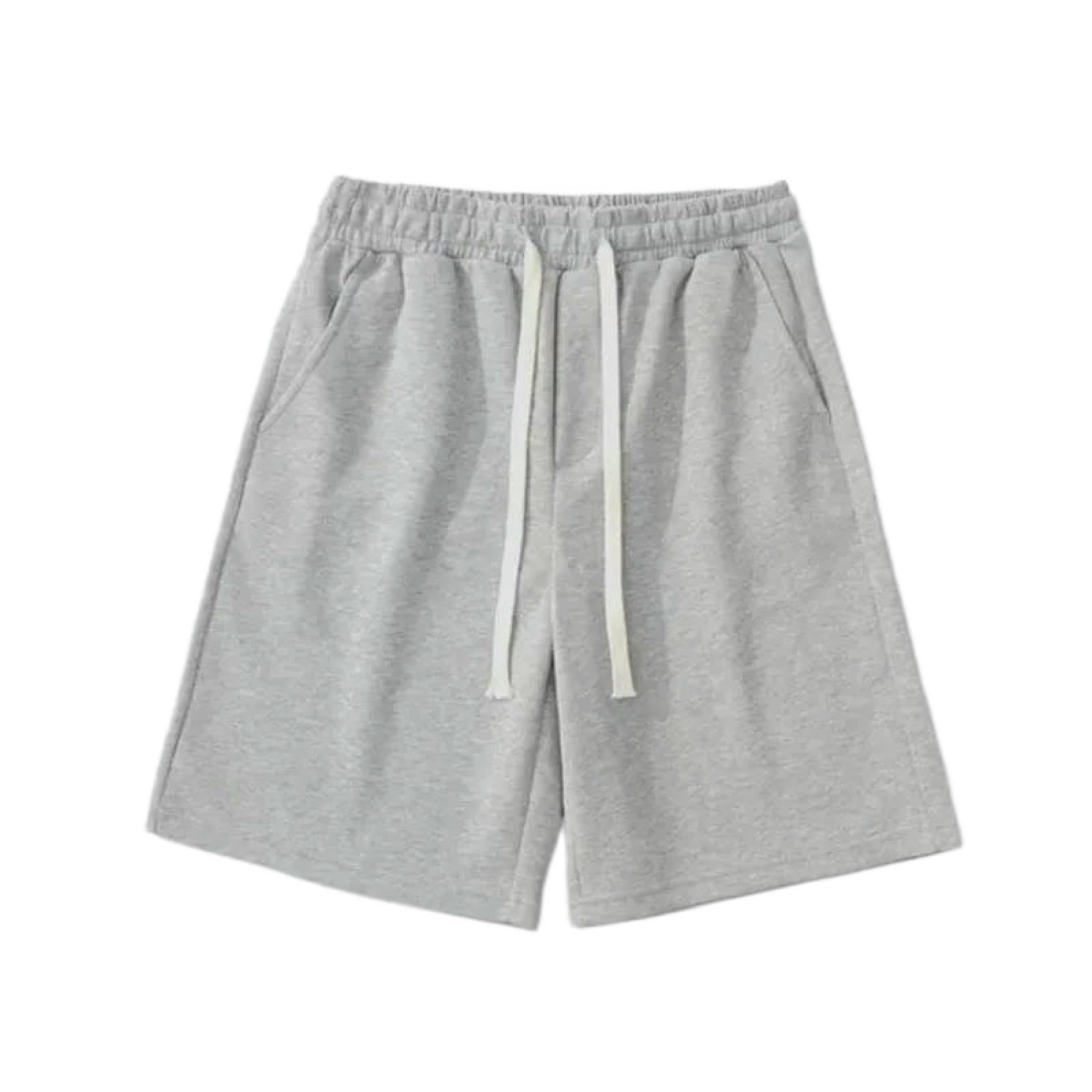 BQDPYZBD men's shorts Thin Loose Outdoor Sports Straight Legs Sleek Fitness Shorts-灰色-s