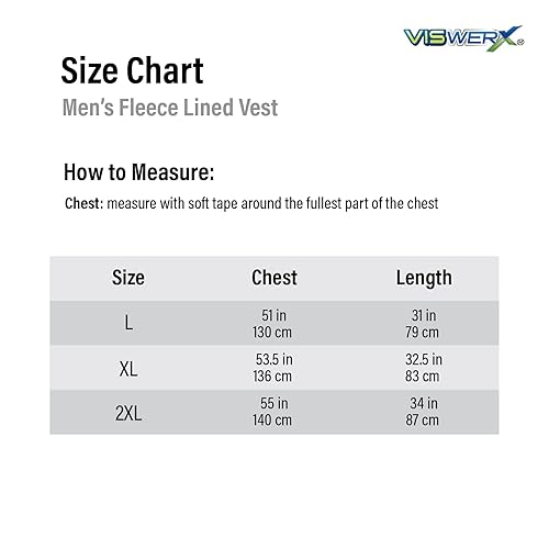 Miniatura 6 de VISWERX Chaleco reversible de alta visibilidad con forro polar  ANSI CL2  Chaleco reflectante de seguridad para áreas de trabajo, construcción y