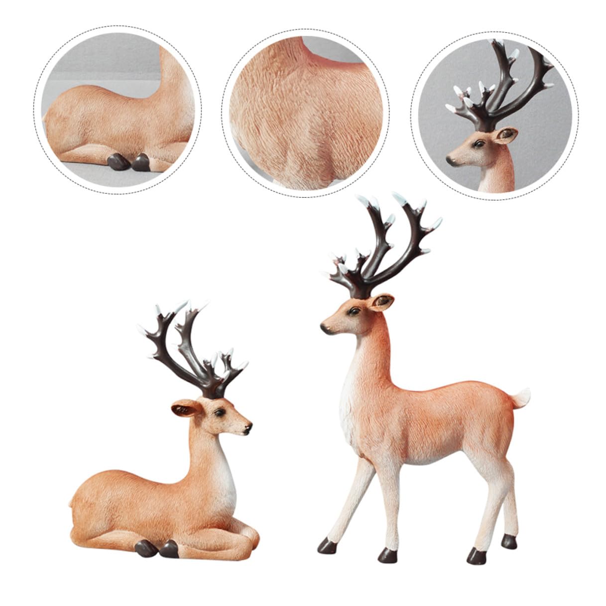 Elchfiguren aus Kunstharz Tischdeko Elch Tier-Ornament Dekoration für Zuhause und Büro Geschenkidee für Naturliebhaber