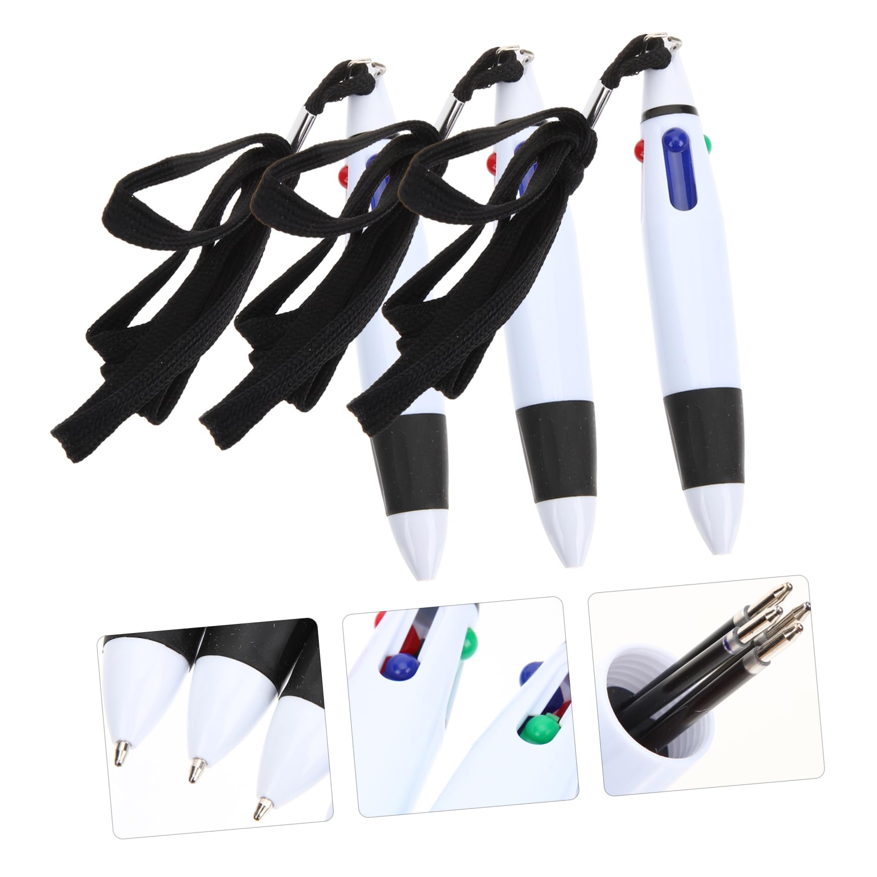 NUOBESTY 3 Set Penna A Sfera Penne A Sfera Penne Nere A Punta Fine Catena Evidenziatori Multi Ufficio Roller Per Penna Dell'infermiera Plastica Black 10 Pezzi * 3