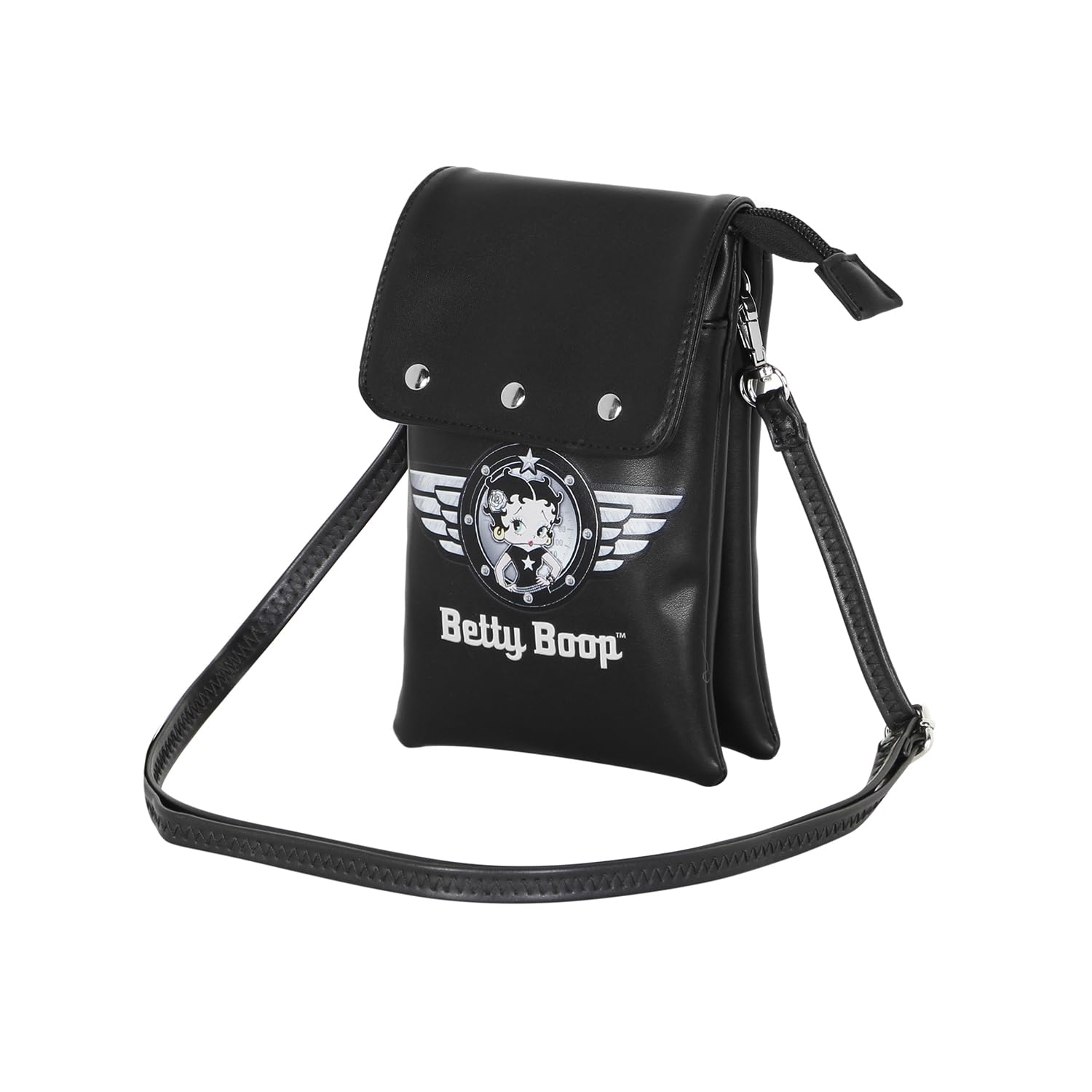 Betty Boop Motor Love-Mobile Phone Bag, Black, 12 x 20 cm