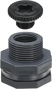 Amazon.com: PATIKIL PVC Bulkhead Fitting with Plug G 3/4, Double ...
