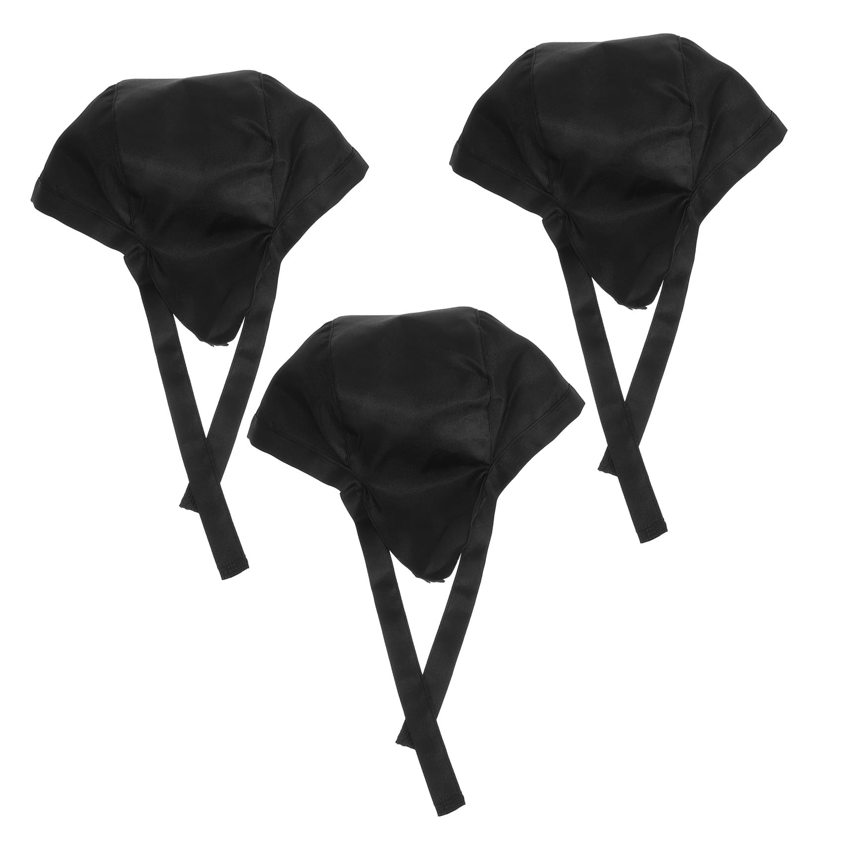 Gorro de Chef Negro 3 Piezas de Tela Ajustable para Trabajo