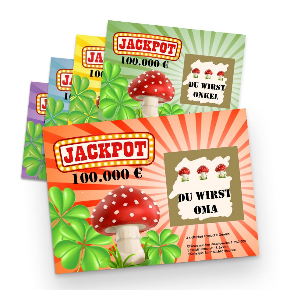 Nastami Schwangerschaft verkünden mit GLÜCKSLOS zum Rubbeln Rubbellos Schwangerschaft (Oma)