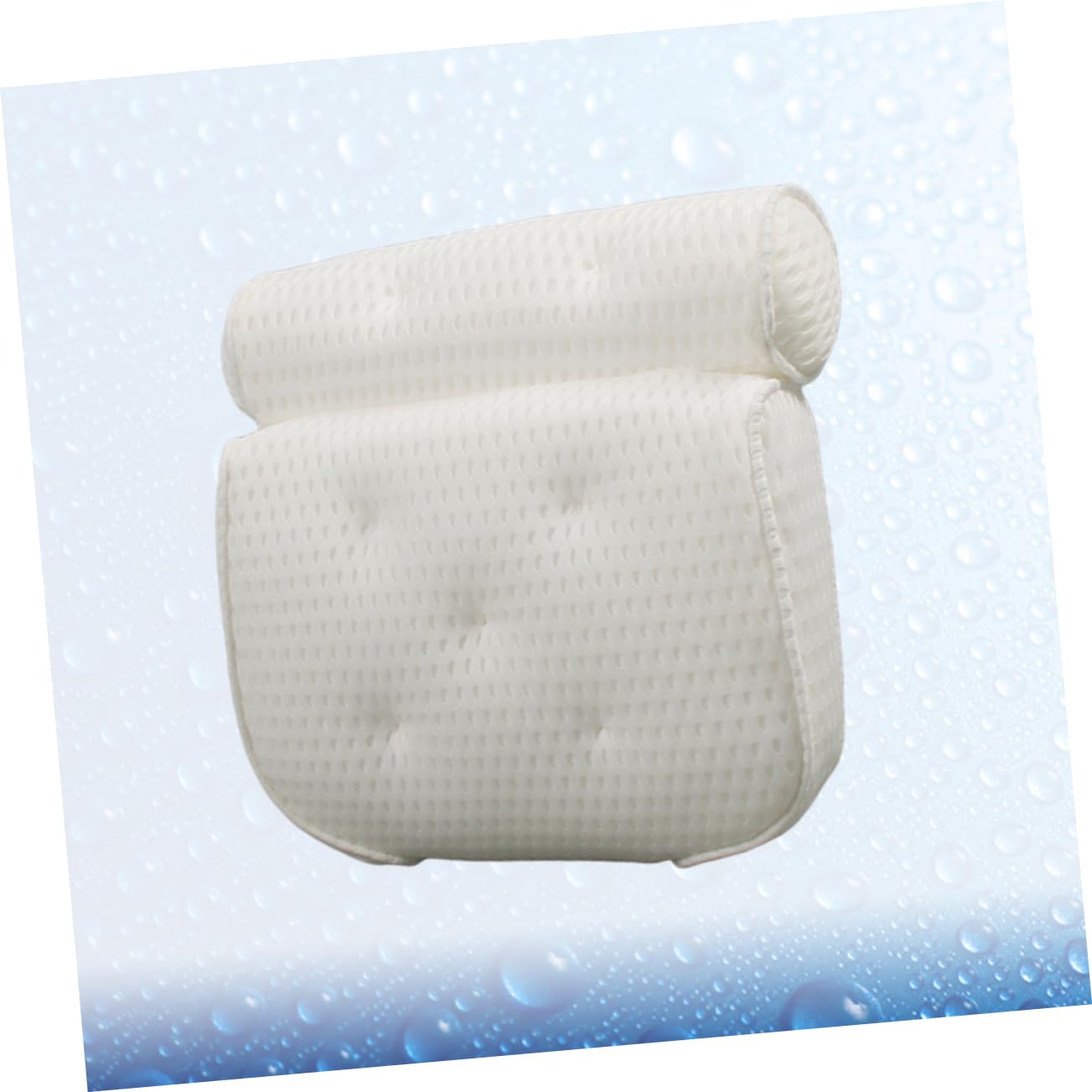 Beaupretty Oreiller Repose-tête et Nuque en Polyester Blanc Ventouses pour Bain à Domicile, Forme Confortable pour Relaxation et Soutien