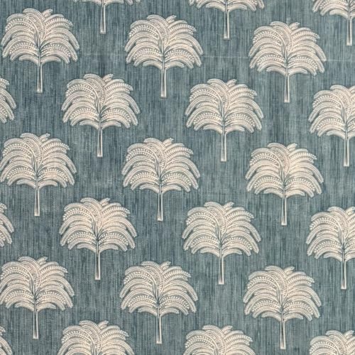 Image of Fashion String Elegant Tree 150 GSM Semi Transparent Eyelet Polyester Window Curtains - 5 Feet, Blue (Set of 2)