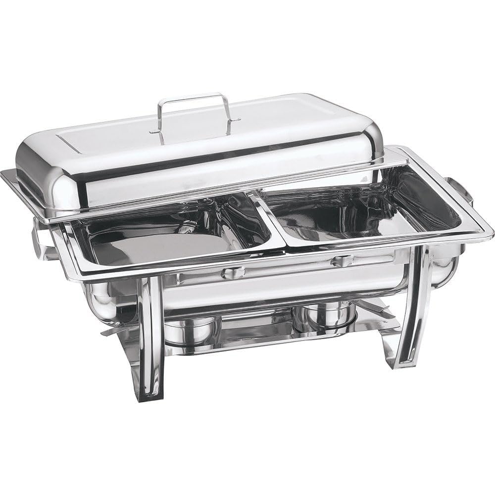 New Stainless Steel Double Chafing Dish Sets with 8.50L Food Pans Fuel Holders for Catering Buffet Warmer Tray Dining
