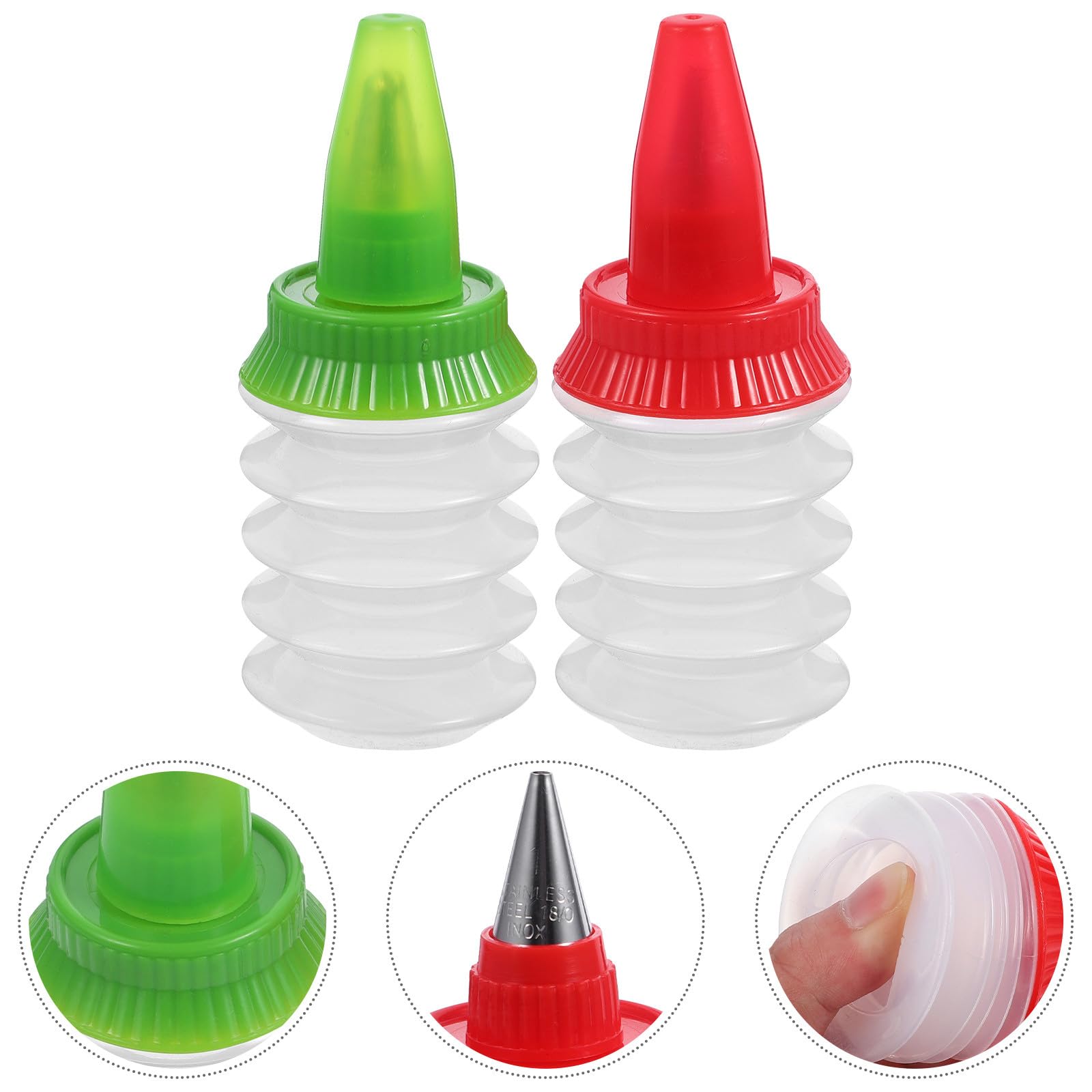 Toyvian Lot de 2 Bouteilles Souples en Polypropylène pour Glaçage de Biscuits et Gâteaux Petite Taille Réutilisables Accessoires Pâtisserie Légers pour Décoration Couleur Aléatoire