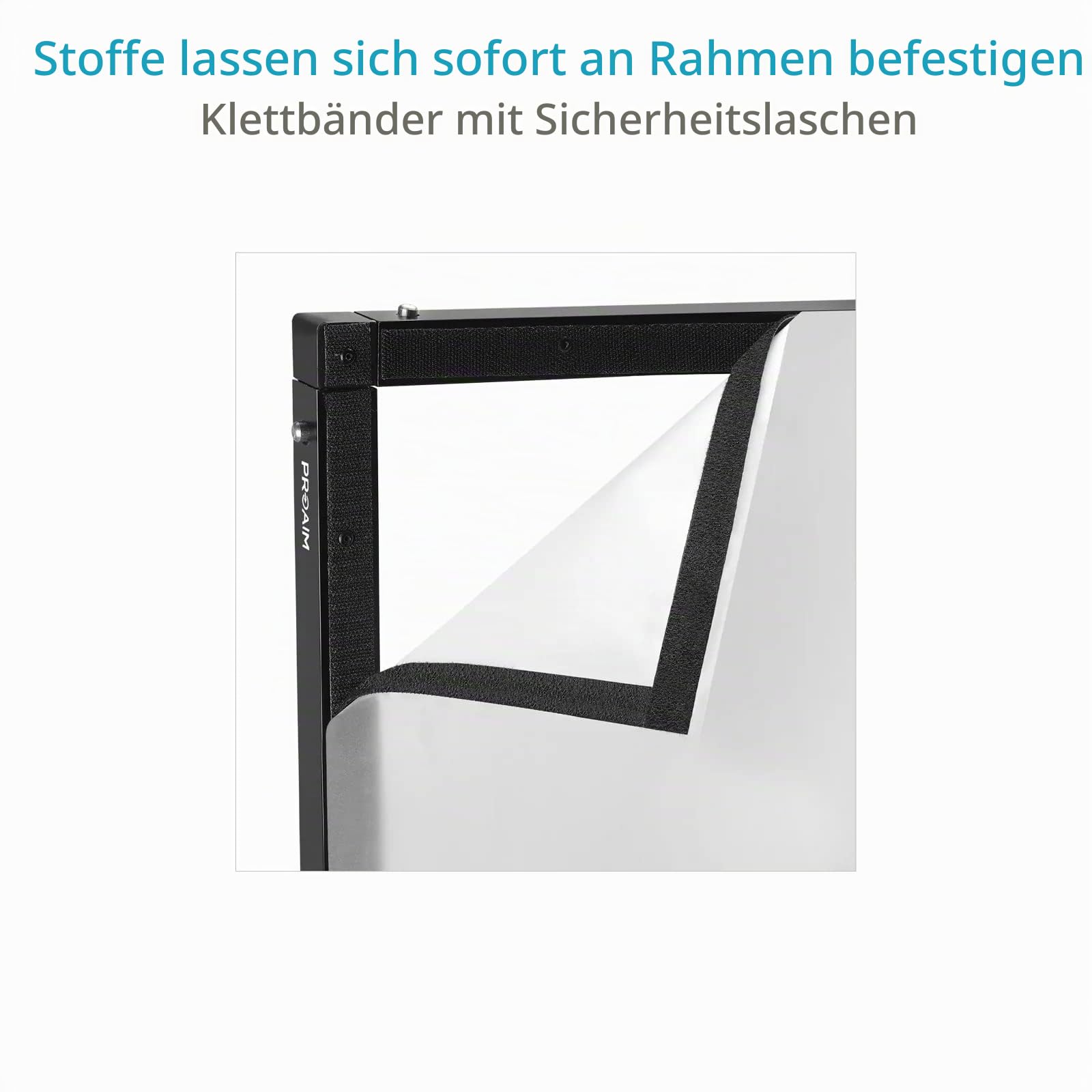 Proaim Framax 4' × 4' Scrim-Rahmen-Set für Foto- & Videoproduktion | 4' × 4' Scrim-Rahmen mit Aluminiumrohren und Eckverbindern für Diffusion, Reflexion und Lichtkontrolle