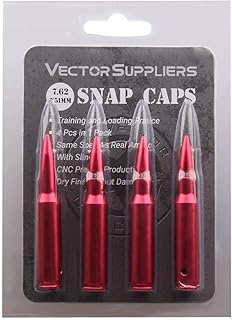 Vector Optics TAC Snap Caps 7.62x51mm,Rifle Metal Snap Caps Same As Size 308 Winchester, Red, 4PK - Vector Optics