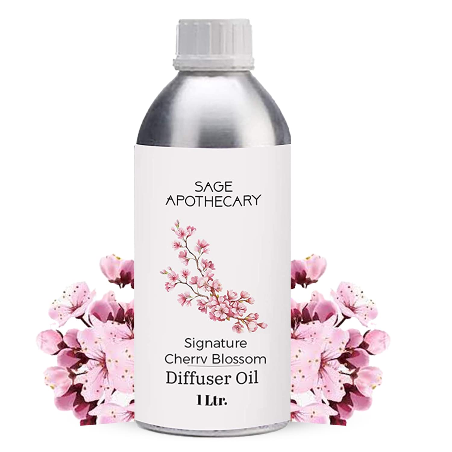 Sponsored Ad - Signature Cherry Blossom Diffuser Oil For Relax Calm Mood, Natural Homely Fragrance, Anxiety Free Sleep & Pure Aromatherapy - 1L
