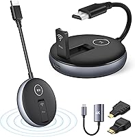 Vista 1 de Transmisor y receptor HDMI inalámbrico: kit extensor Plug and Play, multiTV (1TX hasta 4RX), 50M/165FT @60Hz 5.8G/2.4G- Transmite video desde