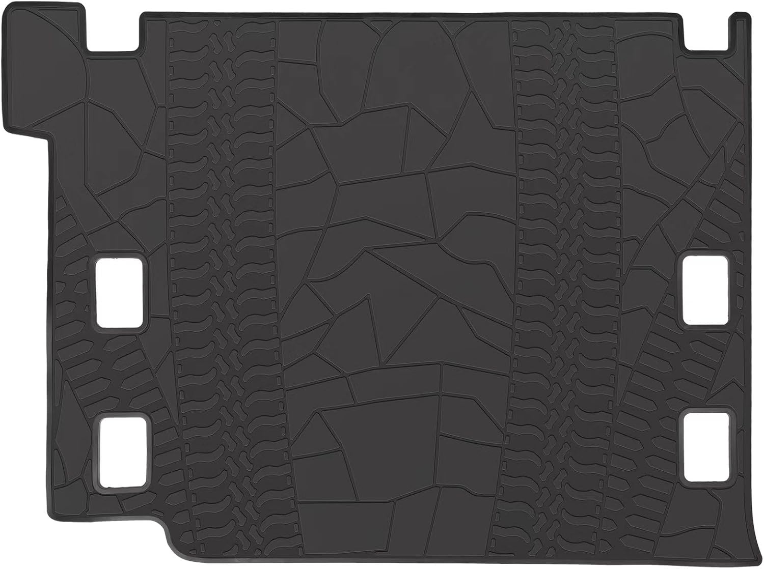 Cargo Liners Custom Fit for Jeep Wrangler JL 4XE 4 Door 2021 2022 2023 2024 Trunk Mats Full Black All Weather Rubber Trunk Mats Heavy Duty (Not Fits 4X4/2 Door)