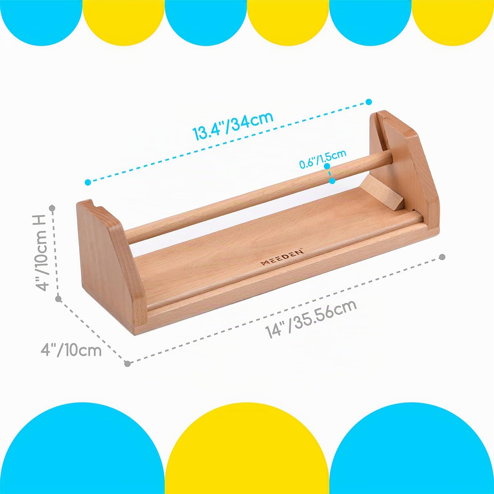 MEEDEN Dispenser di Carta da Tavolo - Cavalletto per Bambini in Legno di Faggio con Rotoli di Carta (30.5cm x 2000 cm) - Cavalletto Portatile per Bambini per Disegni