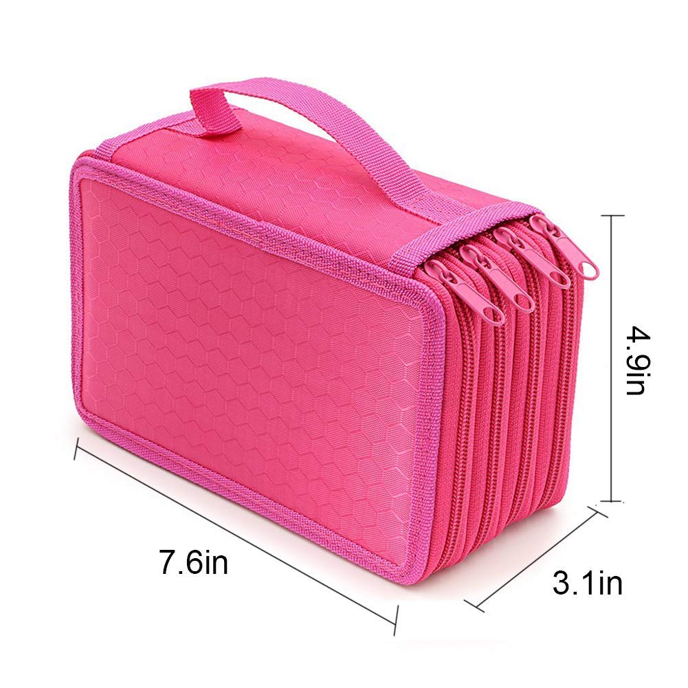 Astuccio A 4 Scomparti A Forma Di Matita - Con Paillettes Rosa, 72 Slot, Per Scuola O Trucchi