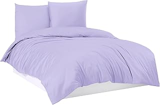 Mixibaby Juego de ropa de cama con funda nórdica 100% algodón, color lila, 200 x 220 cm