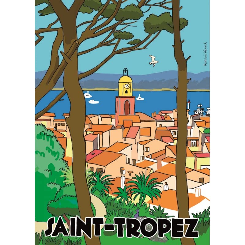 Générique 30x40cm - SAINT-TROPEZ - AFFICHE - MARINA VANDEL